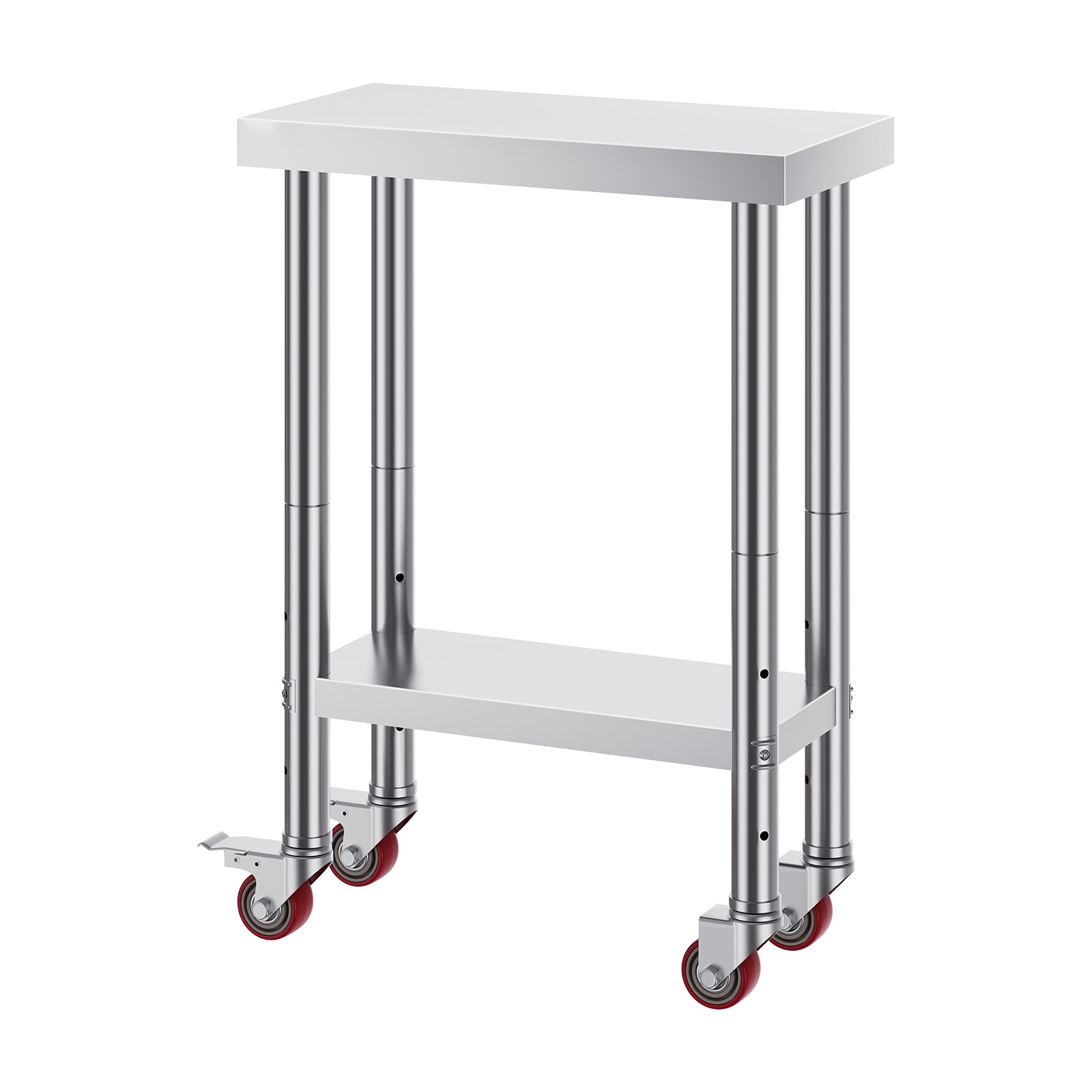 Stainless Steel Work Table With Wheels For Commercial Kitchens_voghion.com